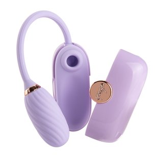 Вакуумный клиторальный стимулятор Otouch Louis Vibrate Purple с виброяйцом, в кейсе, Бузковий, Бузковий