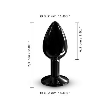 Металлическая анальная пробка с кристаллом Dorcel Diamond Plug Black S