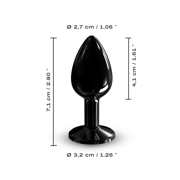 Металлическая анальная пробка с кристаллом Dorcel Diamond Plug Black S