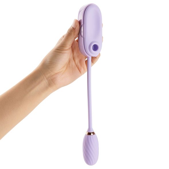 Вакуумный клиторальный стимулятор Otouch Louis Vibrate Purple с виброяйцом, в кейсе, Бузковий, Бузковий