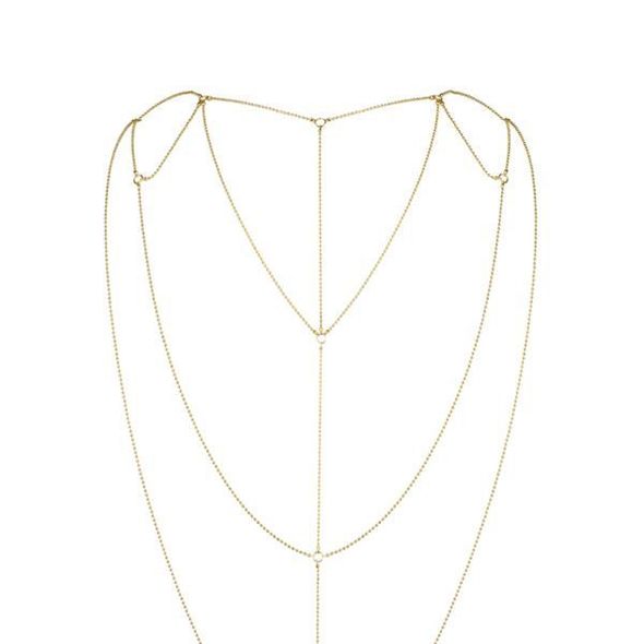 Цепочка для спины Bijoux Indiscrets Magnifique Back and Cleavage Chain - Gold, украшение для тела