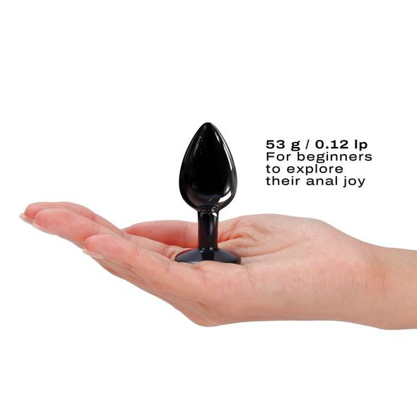 Металлическая анальная пробка с кристаллом Dorcel Diamond Plug Black S