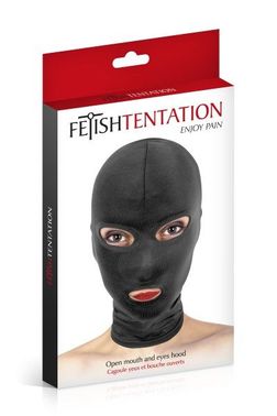 Капюшон для БДСМ с открытыми глазами и ртом Fetish Tentation Open Mouth and Eyes Hood