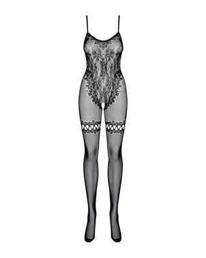 Бодистокинг Obsessive Bodystocking F213 S/M/L, имитация кружевного боди и резинки для чулок