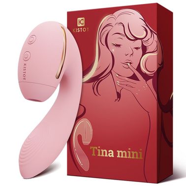 Вакуумный вибратор Kistoy Tina Mini Pink, вагинально-клиторальный