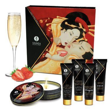 Подарунковий набір Shunga GEISHAS SECRETS &ndash; Sparkling Strawberry Wine: для шикарної ночі вдвох