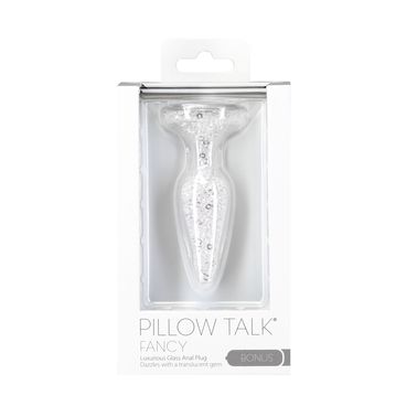 Стеклянная анальная пробка Pillow Talk Fancy Luxurious Glass Anal Plug, ⌀3,1см, вибропуля в подарок