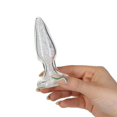 Стеклянная анальная пробка Pillow Talk Fancy Luxurious Glass Anal Plug, ⌀3,1см, вибропуля в подарок