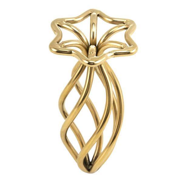 Металева анальна пробка LOCKINK SEVANDA Hollow Spiral Golden, S, золотиста, діаметр 2,6 см