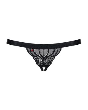 Кружевные танга с доступом Obsessive 828-THC-1 crotchless thong S/M, черные