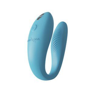 Смарт-вібратор для пар We-Vibe Sync GO, тревел-кейс, пульт ДК, Блакитний