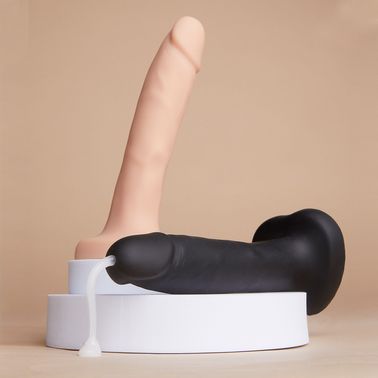 Фалоімітатор, що кінчає Strap-On-Me Squirting Cum Dildo Realistic Black, діам. 3,5 см, силікон