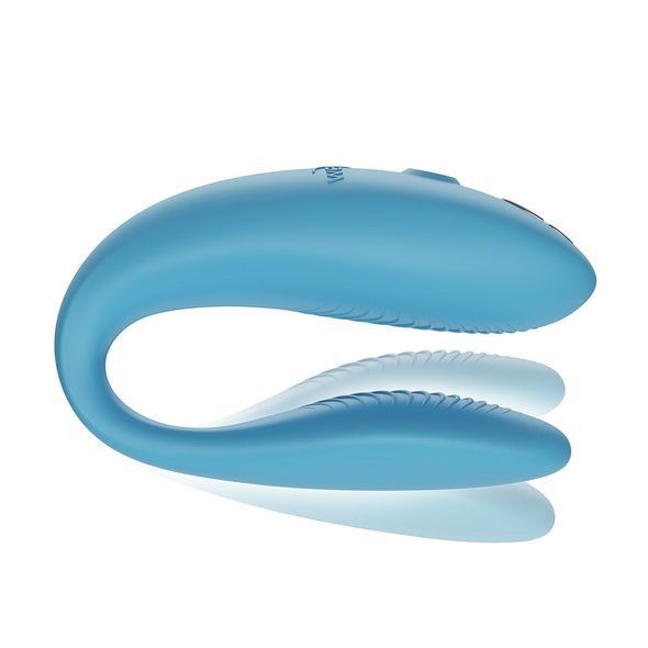 Смарт-вібратор для пар We-Vibe Sync GO, тревел-кейс, пульт ДК, Блакитний