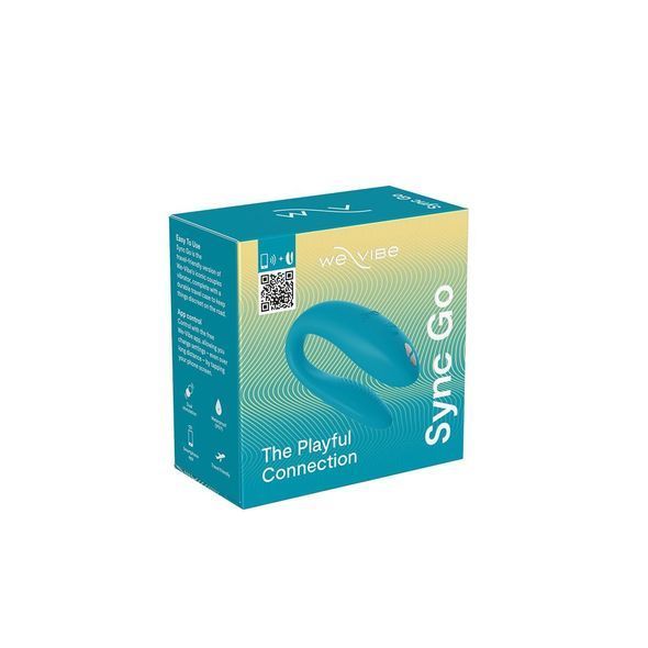 Смарт-вібратор для пар We-Vibe Sync GO, тревел-кейс, пульт ДК, Блакитний