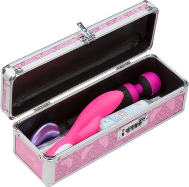 Кейс для зберігання секс-іграшок BMS Factory - The Toy Chest Lokable Vibrator Case Pink з кодовим за