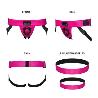 Труси для страпона Strap-On-Me Leatherette Harness Curious Fuchsia