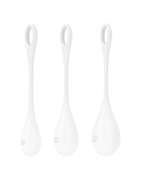 Набор йони бусин Satisfyer Yoni Power 1 White, диаметр 2-2,5-3см, вес 22-46-74гр