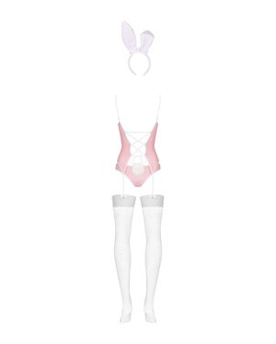 Еротичний костюм зайчика Obsessive Bunny suit 4 pcs costume pink S/M, рожевий, топ з підв’язками, тр