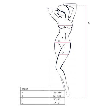 Бодістокінг Passion BS032 black, комбінезон, топ і велика сітка