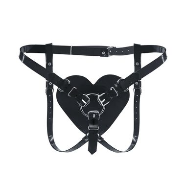 Трусики Сердце для страпона Feral Feelings - Hearts Strap-on Belt Red Trasparent, Чорний, Чорний