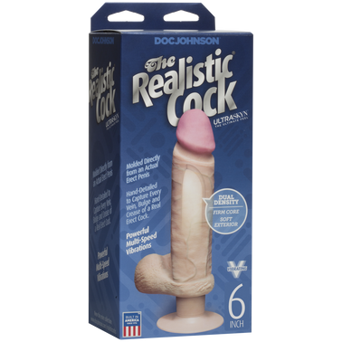 Фалоімітатор Doc Johnson The Realistic Cock 6 inch ULTRASKYN, діаметр 4,3 см, плавне регулювання