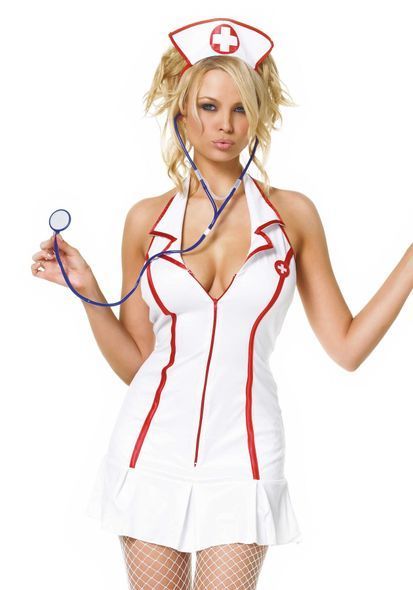 Эротический костюм медсестры Leg Avenue Head Nurse S/M, платье, аксессуар на голову, стетоскоп, M/L
