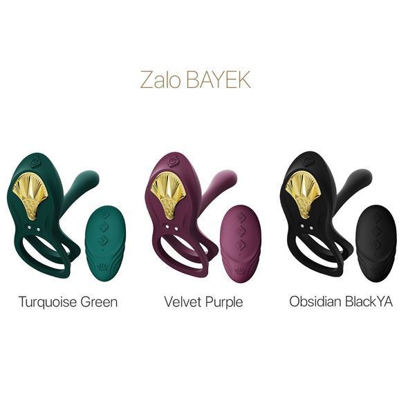 Смарт-ерекційне кільце Zalo BAYEK Turquoise Green, подвійне з ввідною частиною, пульт ДК