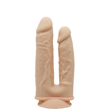 Двойной фаллоимитатор с вибрацией SilexD Double Gusto Vibro Flesh (Model 1 size 8" & 7") + LRS, диам