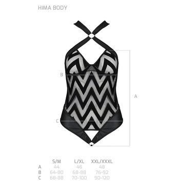 Сітчастий боді з халтером та ритмічним малюнком Hima Body black S/M - Passion