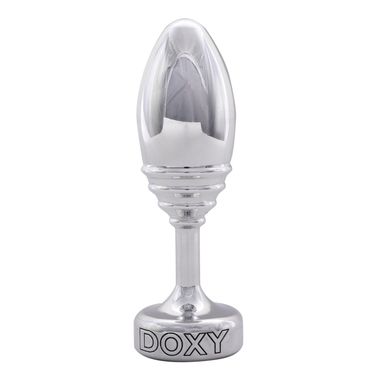 Металлическая анальная пробка DOXY Butt Plug SMOOTH, гладкая, диаметр 3,3 см, Серебристый, Сріблястий