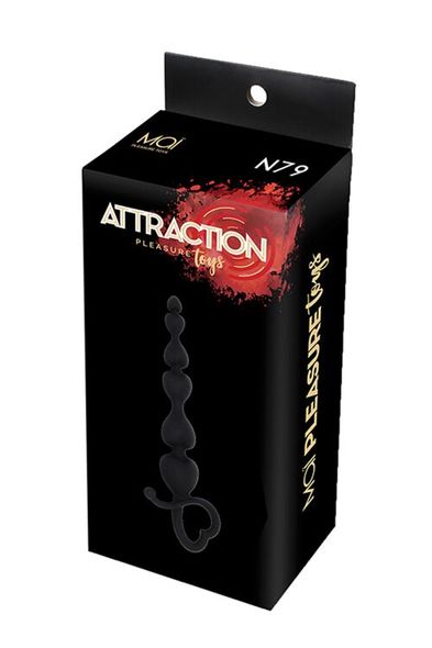 Анальні буси MAI Attraction Toys №79 Black, довжина 18 см, діаметр 3,1 см