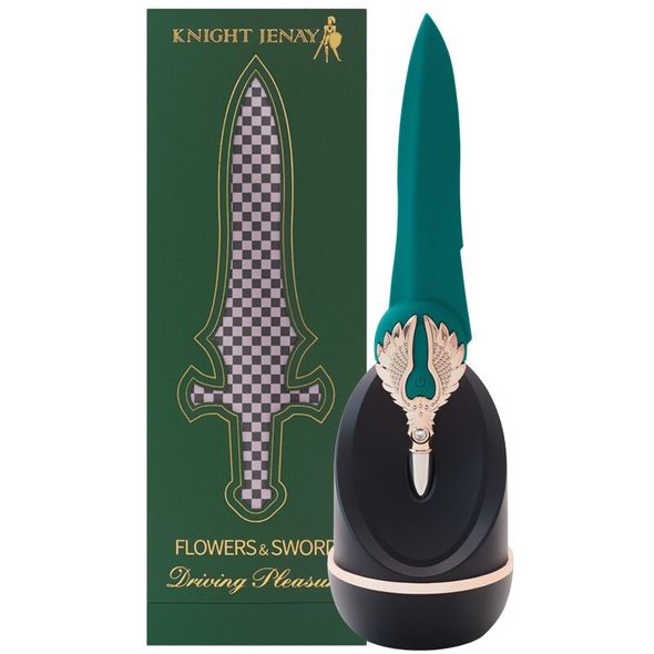 Изысканный вибратор Knight Jenay FLOWERS & SWORD, маска, лента и лубрикант в комплекте