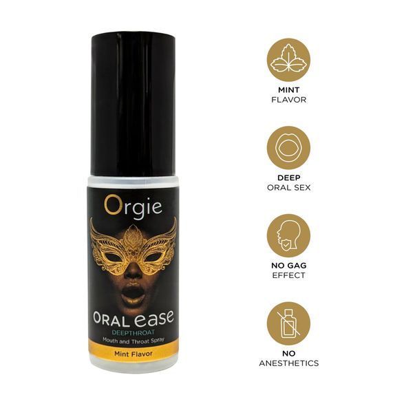 Спрей для глибокого мінету Orgie &ndash; Oral Ease Deepthroat (15 мл), м&rsquo;ятний, без анестетиків