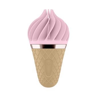 Мороженка спінатор Satisfyer Lay-On - Sweet Treat Pink/Brown, 10 режимів роботи, водонепроникна