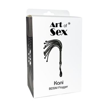 Ажурная плеть Кошка из экокожи Art of Sex - Kani, цвет черный