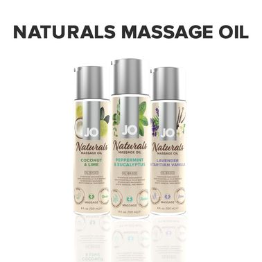 Массажное масло System JO – Naturals Massage Oil – Peppermint & Eucalyptus с натуральными эфирными м