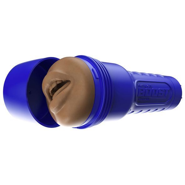 Мастурбатор-ротик Fleshlight Boost Blow Medium Dark Flesh, плавающие кольца Turbo Tech