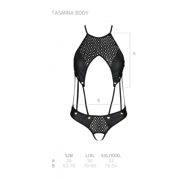 Боди из эко-кожи с ремешками и перфорацией Tamaris Body black S/M — Passion