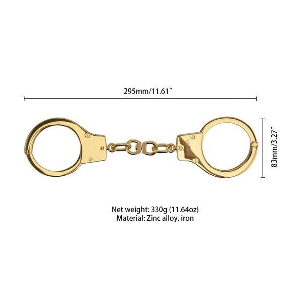 Наручники LOCKINK Pretty-sub Handcuffs, золотисті, металеві, можна відкрити без ключа