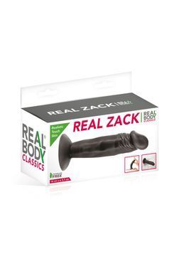 Фалоімітатор із присоскою Real Body &mdash; Real Zack Black, TPE, діаметр 3,7 см