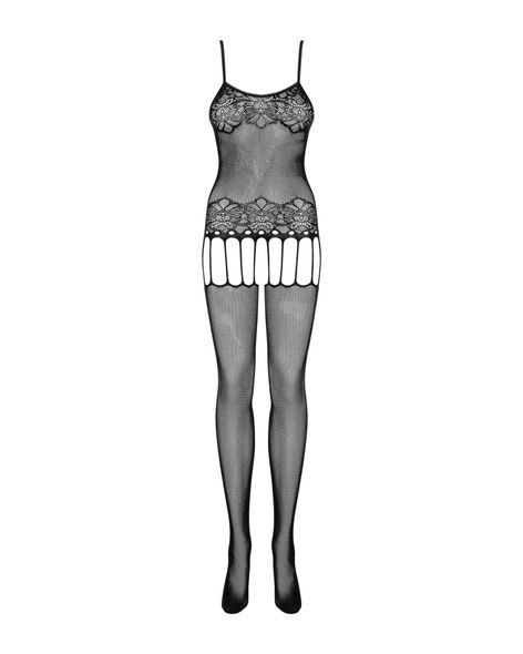 Бодистокинг Obsessive Bodystocking F235 S/M/L, тонкие подвязки, нежный декор, сеточка