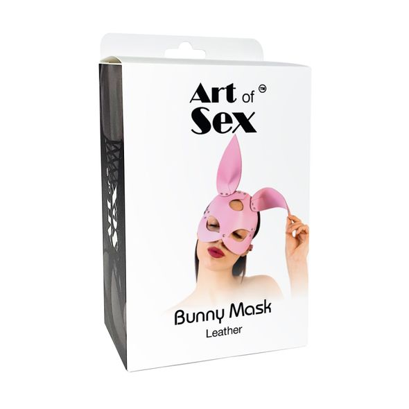 Шкіряна маска Зайчика Art of Sex - Bunny mask, колір Чорний