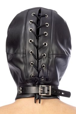 Капюшон для БДСМ со съемной маской Fetish Tentation BDSM hood in leatherette with removable mask