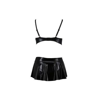 Комплект белья под латекс DEBY SET black S/M - Passion: лиф, мини-юбочка, стринги