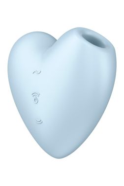 Вакуумний стимулятор-серце з вібрацією Satisfyer Cutie Heart Blue