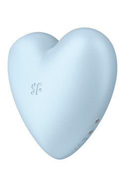 Вакуумный стимулятор-сердечко с вибрацией Satisfyer Cutie Heart Blue