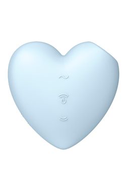 Вакуумный стимулятор-сердечко с вибрацией Satisfyer Cutie Heart Blue