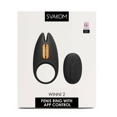 Эрекционное виброкольцо Svakom Winni 2, управление со смартфона, пульт ДУ