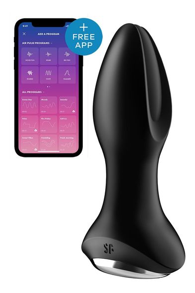 Анальная смарт вибропробка с жемчужным массажем Satisfyer Rotator Plug 2+ Black