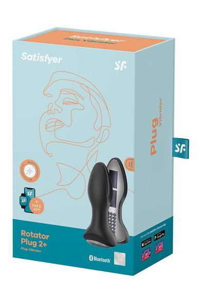 Анальная смарт вибропробка с жемчужным массажем Satisfyer Rotator Plug 2+ Black